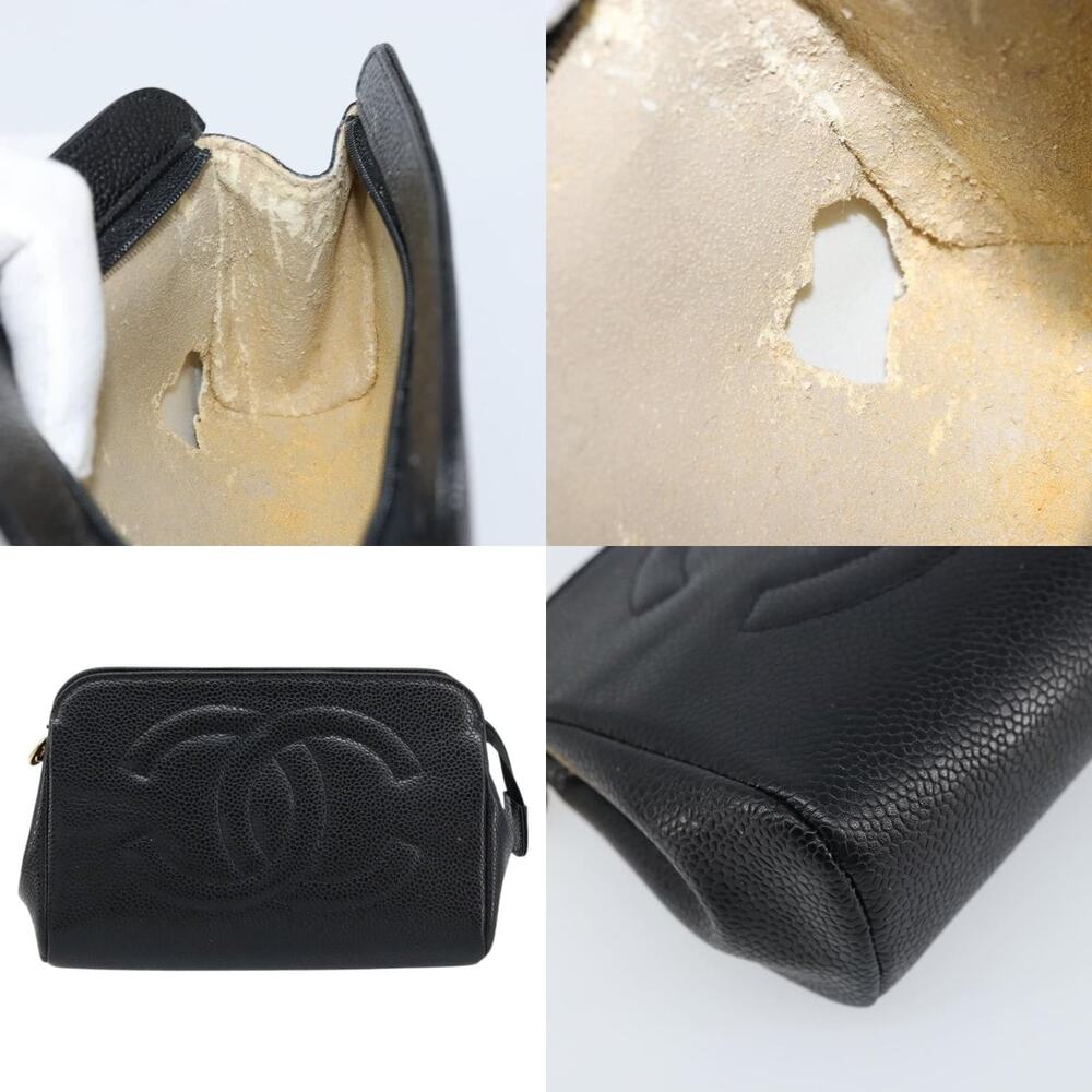 Chanel Pouch Caviar Skin Black Gold CC - Picture 5 of 6